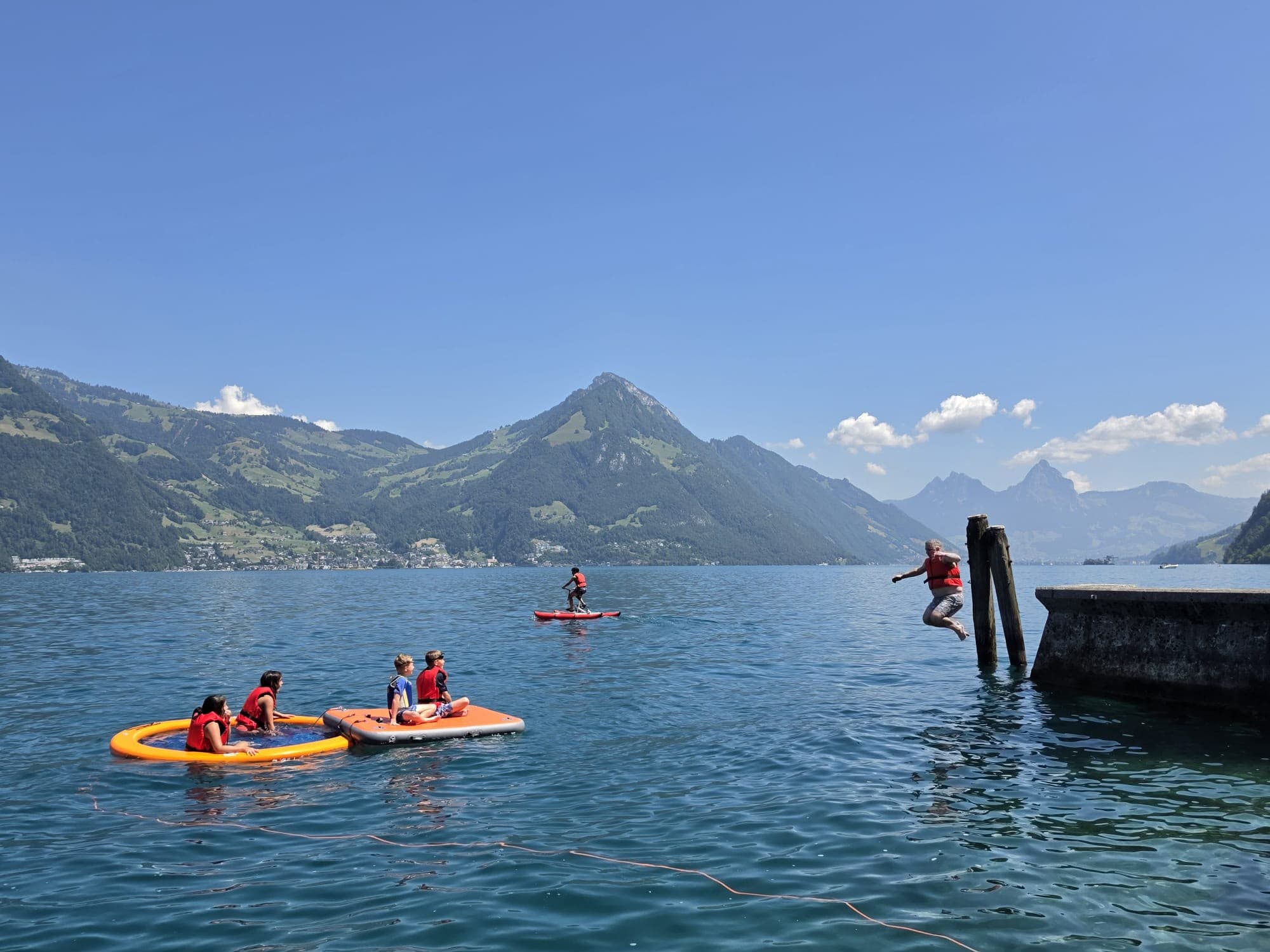 Guests enjoying private water sports on Lake Lucerne